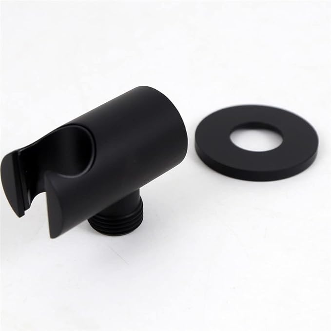 Shower Wand Wall Mount Hand Held Head Holder With Hose Connector for System Faucet Set Handheld Handle Sprayer Bracket Attachment, Hose Adapter Matte Black