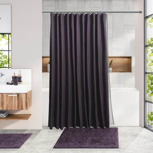 Clara Clark Bathroom Set, Shower Curtain Set and Shower Caddy Hanging