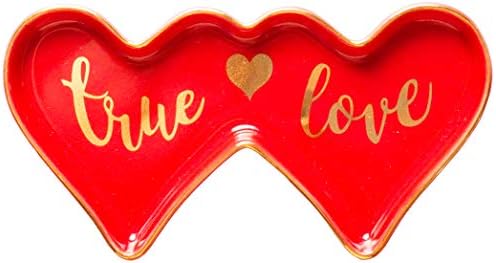 Stephanie Imports Ceramic Trinket Plate and Decorative Jewelry Dish (True Love)