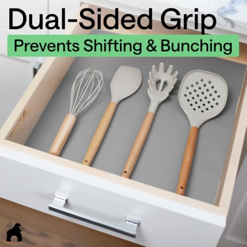 GORILLA GRIP Shelf Liner, Kitchen Drawer Protector, 20x240 Gray