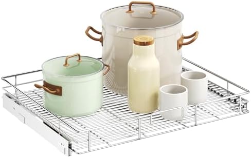 LOVMOR Pull Out Cabinet Organizer 27" W x 21½" D, Kitchen Cabinet Pull Out Shelves Slide Out Storage