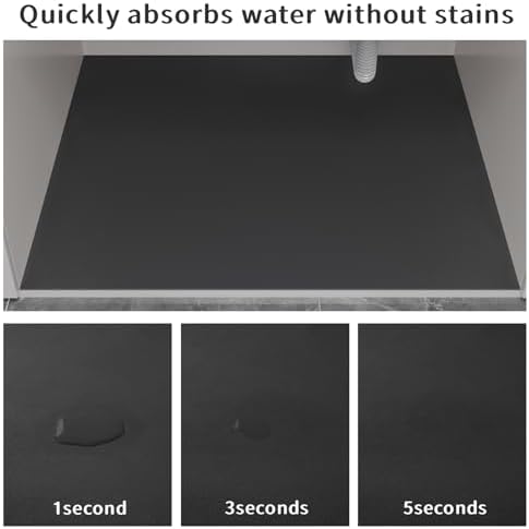 Under Sink Mats-31" x 20" (Cut-to-Fit) Absorbent Shelf Liner for Kitchen&Bathroom Cabinets | Non-Slip, Quick-Dry Cabinet Liner for Under Sink, Vanity & Utility Storage (Navy, 31''x20'')