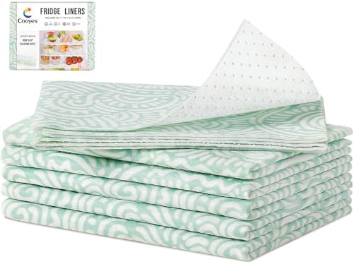 Cooyes 17.7" × 24" Fridge Liners for Refrigerator, Drawer & Shelf Liners for Kitchen Cabinets Non-Adhesive, Breathable Cloth Material, Non-Slip, BPAfree, Machine Washable, Keep Produce Fresh Longer