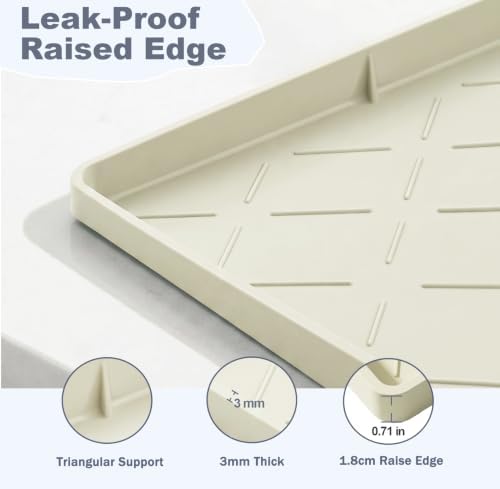 Extra Thick Under Sink Mat Waterproof with Raised Edge 19" x 28"