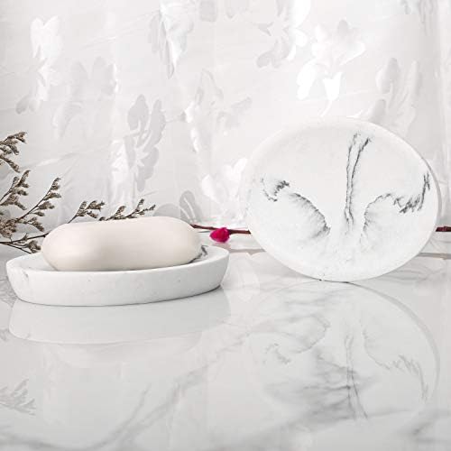 L'ARL GMVOI Bathroom Accessories Set,4 Pieces Marble Bathroom Vanity Countertop Accessory Set with Bathroom Toothbrush Holder Set,Soap Dispenser,Tumbler,Soap Dish for Bathroom Home Decor