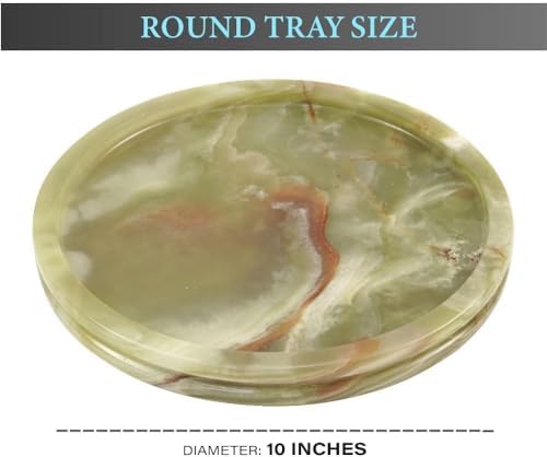 Radicaln Round Marble Tray for Vanity & Bathroom Counter, 10" Serving Tray