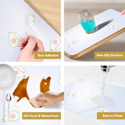 Cabinet Liner Dresser Drawer Liner, Shelf Liner Paper for Kitchen Cabinets Non Adhesive, Waterproof Durable Protect Desks, Cupboard, Drawers, Pantry, Tableware, Refrigerator, Renter Friendly