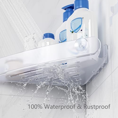 Sotfamily Plastic Shower Caddy Corner (for 90° Only), 2 Pack, Frosted Clear