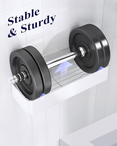Kitsure Shower Caddy Adhesive, Stylish Shower Organizer, Large, White