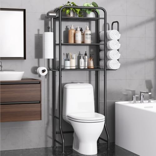 3-in-1 Over the Toilet Storage Rack, 3-Tier Toilet Organizer Shelf