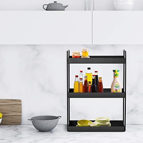 3-Tier Bathroom Countertop Organizer, Black, 12.2" L x 6.7" W x 16.9" H