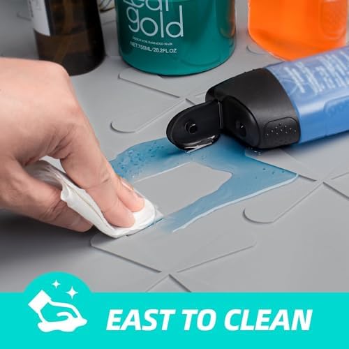 SIKADEER Waterproof Under Sink Mat 46" x 22" Silicone Mat Cabinet Protector