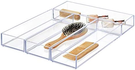iDesign Plastic Drawer Organizer, 4" x 12" x 2", Clear