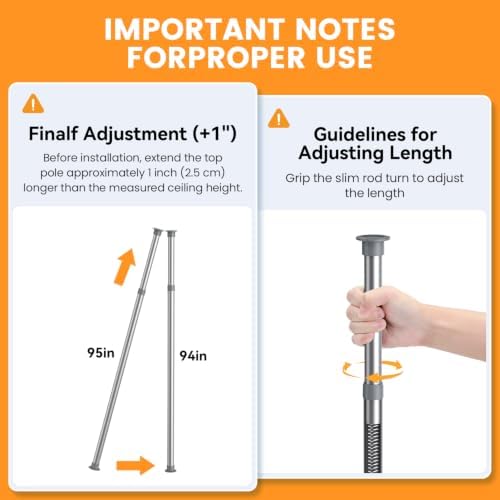Adjustable Tension Pole Shower Caddy: Rustproof Corner Bathroom Organizer