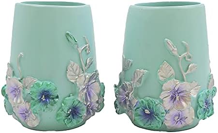 LUANT Vintage Pink Bathroom Accessories, 5Piece Bathroom Accessories Set, Bathroom Set Features, Soap Dispenser, Toothbrush Holder, Tumbler & Soap Dish - Bath Gift Set (Blue)