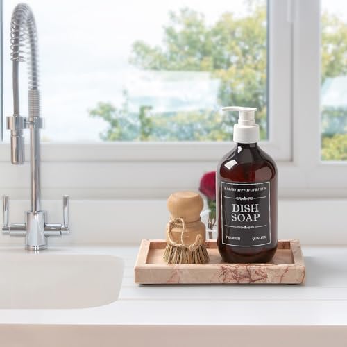 Natural Small Marble Vanity Tray, Stone Organizer for Bathroom & Kitchen