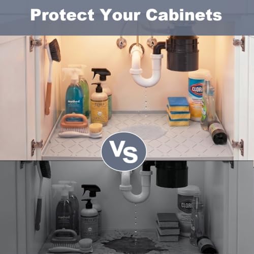 Extra Thick Under Sink Mat Waterproof with Raised Edge 19" x 28"