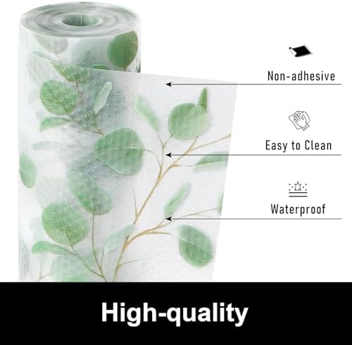 Cooyes Shelf Liners for Kitchen Cabinets Refrigerator Liners Waterproof & Oil-Proof Kitchen Cupboard Liner Drawer Mats EVA Material Non Adhesive Fridge Liner for Shelves（23.6" W x 360" L）