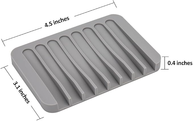 4PCS Self-Draining Silicone Bar Soap Dish and Holders for Shower | Easy Clean, Can Extend Soap Life, Premium Sponge Holder for Sink, Kitchen, Bathroom, or Counter, Soap Tray for Shower