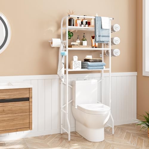 Over The Toilet Storage Shelf 3 Tier Bathroom Organizer White