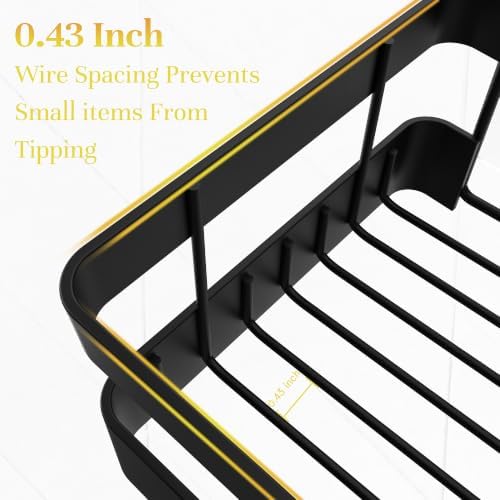 Heavy-Duty Adhesive Shower Caddy, Black Organizer