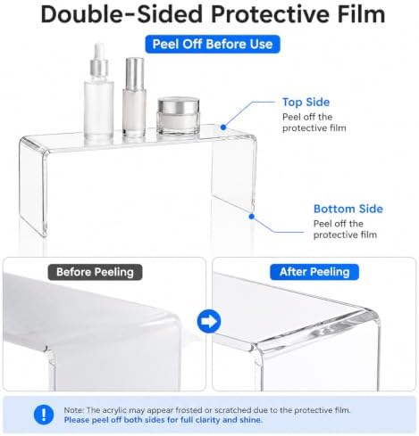 2 Pack Acrylic Medicine Cabinet Organizer Clear Shelves 2 Large