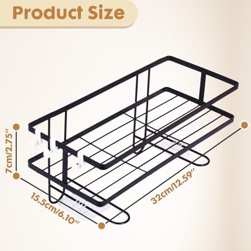 PowerKing Over The Toilet Storage Shelf, 1-Tier Bathroom Organizer, Black