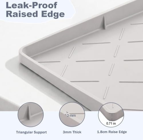 Extra Thick Under Sink Mat Waterproof with Raised Edge 19" x 28"