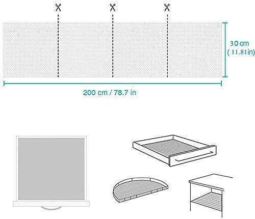 Shelf Liner Drawer Liner Non-Slip Mat Shelves Liners 12" X6.5’ Grid Pattern PVC Non-Adhesive Grip Liner Anti-Slip Mat for Kitchen Cabinets Wire Shelving Pantry Dresser Refrigerator (Black)