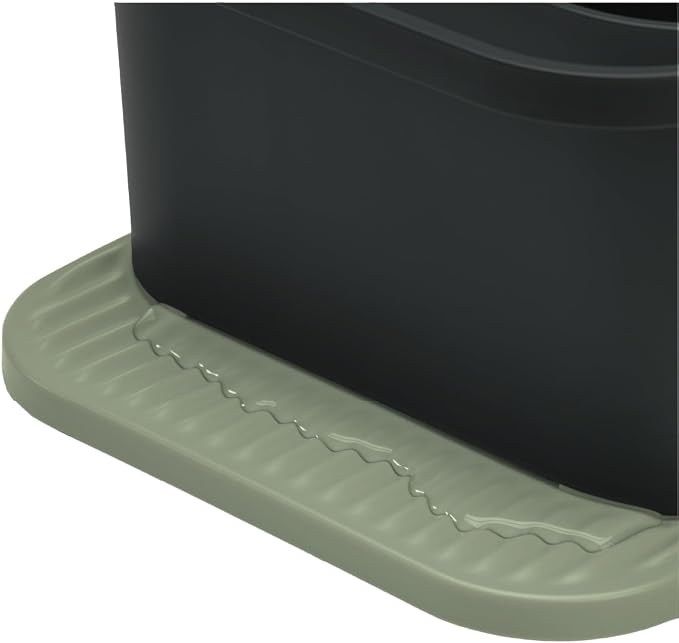 ReBorn Recycled Sink Organizer, Kitchen Sink Organizer, Two Main Compartments, Integrated Dish Cloth Rail, Ribbed and Sloped Base for Draining, Would Made in UK (Sage Green & Charcoal Grey)