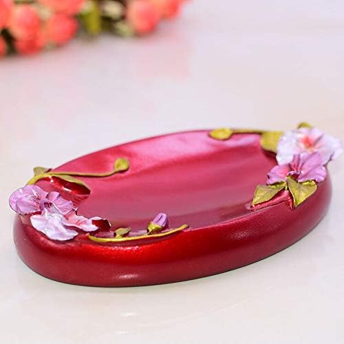 LUANT Vintage Pink Bathroom Accessories, 5Piece Bathroom Accessories Set, Bathroom Set Features, Soap Dispenser, Toothbrush Holder, Tumbler & Soap Dish - Bath Gift Set (deep red)