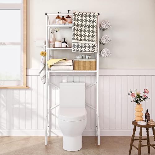 Over The Toilet Storage Shelf 3 Tier Bathroom Organizer White