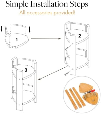 GOBAM Bamboo Shower Corner Caddy, Large - 2 Tier Standing Shower Stand for Shampoo, Conditioner, Lotion, Soap - Caddy Organizer for Kitchen, Bedroom, or Office