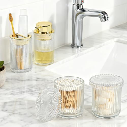 4pcs Clear Glass Bathroom Accessories Set
