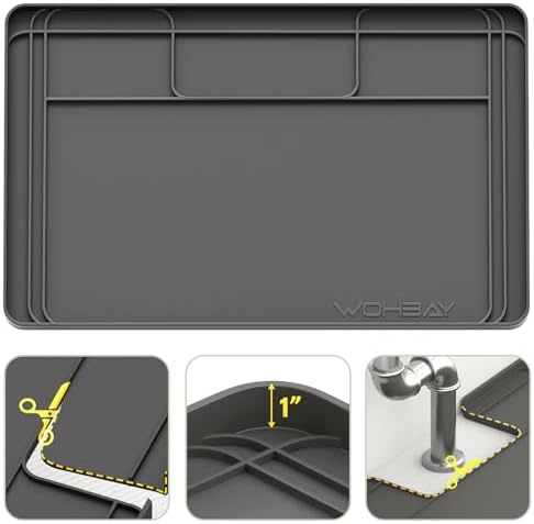 Under Sink Mats for Kitchen Waterproof 34"x22",Grey