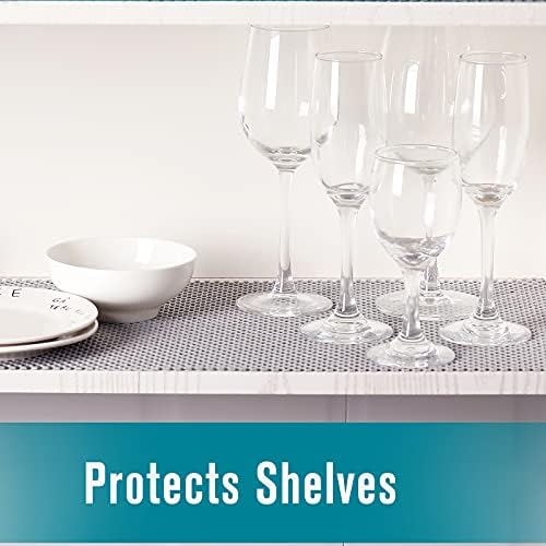 Drawer Shelf and Cabinet Liner, Thick Strong Grip, Non-Adhesive Liners Protect Kitchen Cabinets and Cupboard, Bathroom Drawers, Easy Install, Breathable Mat, 20 Inches x 20 Feet, White