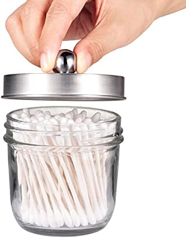 Amolliar Mason Jar Bathroom Accessories Set, 4Pcs Glass Rustic Bathroom Set