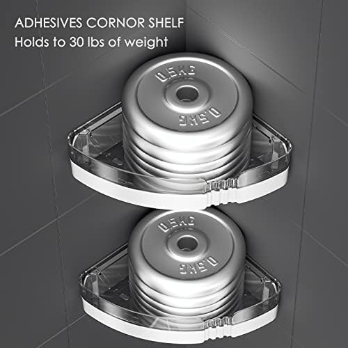 2-Pack Corner Shower Caddy, Adhesive Shower Shelves with Soap Holder
