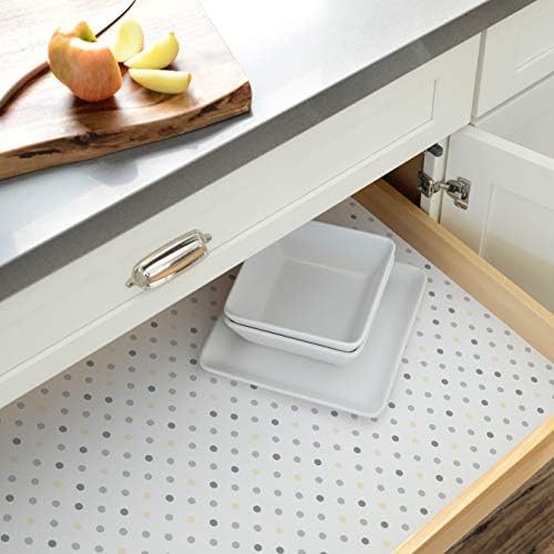 Con-Tact Brand Creative Covering, Self-Adhesive Shelf Liner, Multi-Purpose Vinyl Roll, Easy to Use and Apply, 18'' x 16', Dottie Gray