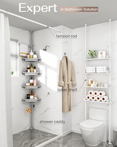 Corner Shower Caddy Tension Pole for Shampoo Holder, Stainless Steel Rod