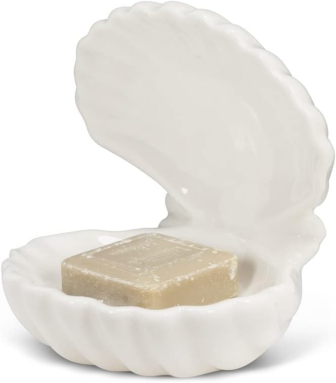 Abbott Collection Double Clam Shell Soap Dish - Porcelain (3.5" D)