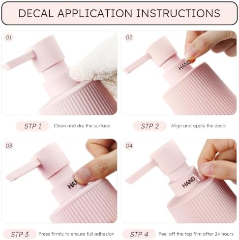 Pink Bathroom Soap Dispenser and Toothbrush Holder Set with Non-Slip Base