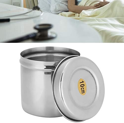 Cotton Ball Holder with Lid, Bathroom Container Set, Stainless Steel Cotton Ball Cup Jar Container Storage Organizer Canister with Lid