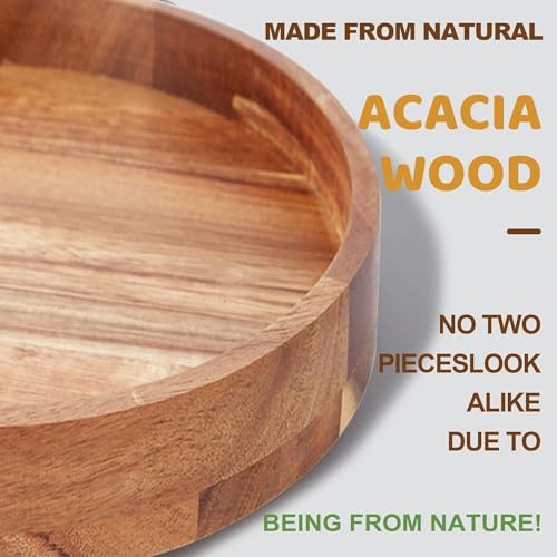 [2 Pack]12" Wood Lazy Susan Organizer for Cabinet,Lazy Susan for Countertop