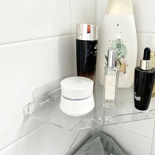 Corner Shower Caddy Shelf Rack, 10"x10" 1 Tier Clear