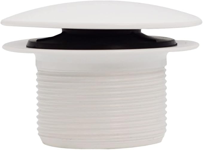 Westbrass D398R-2-50 1-1/2" NPSM Coarse Thread Mushroom Tip-Toe Bathtub Drain Stopper, Powder Coat White (2-Pack)
