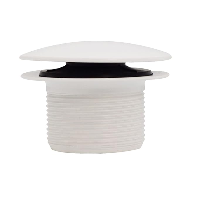 Westbrass A398R-50 1-1/2" NPSM Coarse Thread Mushroom Tip-Toe Bathtub Drain Stopper, Powder Coat White