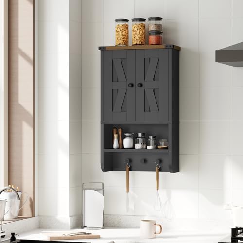 MAHANCRIS Bathroom Wall Cabinet, Farmhouse Wall-Mounted Medicine Cabinet
