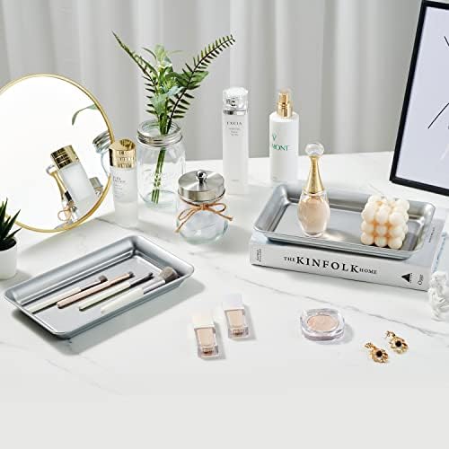 SheeChung Metal Vanity Tray, Bathroom Tray for Perfume Makeup Jewelry