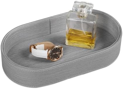 Oval Decorative Desk Valet Tray, Jewelry Dish Bowl Women Men for Keys
